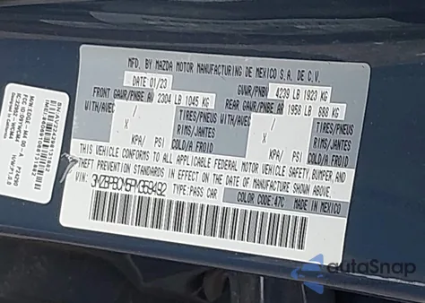 2023 Mazda 3 2.5 S Carbon Edition from USA, damaged, VIN 3MZBPBCM5PM359492